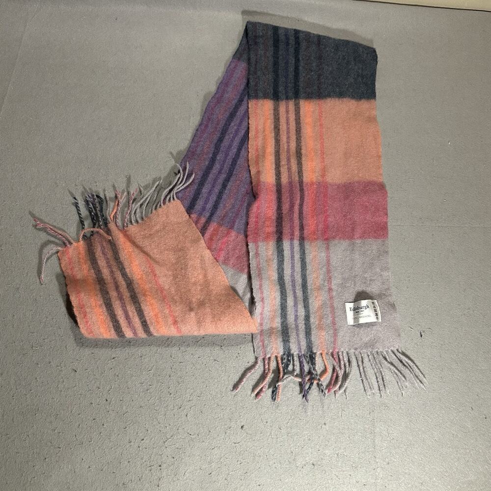 Edinburgh Lambswool Women's Scarf Small Colorful Fringe Tassles